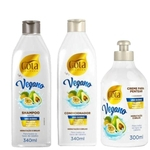 Ficha técnica e caractérísticas do produto Kit Shampoo Condicionador+Creme Pentear Vegano Gota Dourada