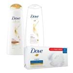 Ficha técnica e caractérísticas do produto Kit Shampoo + Condicionador Dove Óleo Nutricao 400ml + Pacote com 6 Sabonetes Dove Orig 90g