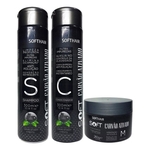 Ficha técnica e caractérísticas do produto Kit Shampoo Condicionador E Máscara Capilar Soft Carvão Ativado Limpeza Profunda Soft Hair
