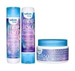 Ficha técnica e caractérísticas do produto Kit Shampoo Condicionador e Máscara Meu Liso #Brilhante - Salon Line
