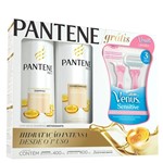 Kit Shampoo + Condicionador + Gillette Venus Sensitive Pantene Hidratação