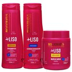 Ficha técnica e caractérísticas do produto Kit Shampoo Condicionador Máscara 500g +liso Antiumidade - Bio Extratus