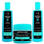 Kit Shampoo Condicionador Máscara Banho de Verniz - Alpha Line