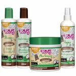 Ficha técnica e caractérísticas do produto Kit Shampoo Condicionador Máscara e Spray Tratamento para Conquistar #Todecacho - Salon Line