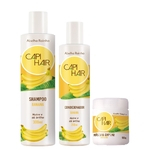 Kit Shampoo + Condicionador + Máscara Nutritivo de Banana Capi Hair Abelha Rainha