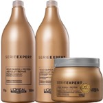 Ficha técnica e caractérísticas do produto Kit Shampoo + Condicionador 2x1500ml + Másc 500g Gold Quinoa + Protein L'Oréal - Loreal