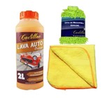 Kit Shampoo Desengraxante Orange 2l Luva Micr Fibra Cadillac