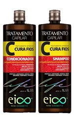 Ficha técnica e caractérísticas do produto Kit Shampoo e Condicionador Cura Fios 450ML - Eico Life