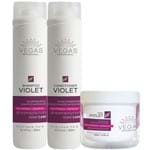 Kit Shampoo e Condicionador 2X300Ml + Máscara 300G Violet Vegas Profes...