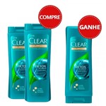 Kit 2 Shampoo Ganhe 1 Condicionador Clear Anticaspa Detox Diário 200ml