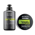 Ficha técnica e caractérísticas do produto Kit Shampoo Go Clean 300Ml + Pomada Modeladora Texture Putty Outplay 100Ml Redken For Men
