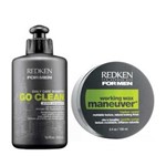Ficha técnica e caractérísticas do produto Kit Shampoo Go Clean 300Ml +Pomada Modeladora Working Wax Maneuver 100Ml Redken For Men