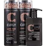 Kit Shampoo Low Poo + Condicionador Curly 2X300Ml + Leave-In 650Ml Tru...