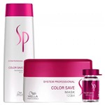 Ficha técnica e caractérísticas do produto Kit Shampoo + Máscara + Ampola de Tratamento Wella Professionals SP Color Save