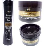 Ficha técnica e caractérísticas do produto Kit Shampoo Mascara Matizador Black Preto Naxos!!!