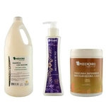 Ficha técnica e caractérísticas do produto Kit Shampoo Mascara Sos Protetor Cabelos Termo Midori
