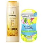 Ficha técnica e caractérísticas do produto Kit Shampoo Pantene Summer Edition 400ml + Aparelho Gillette Venus Tropical 3 Unidades