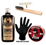 Kit Shampoo Par Luva de Látex Pomada Black - não Perca Tempo - Barba de Macho