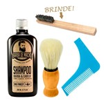 Combo Shampoo Pincel de Barbear + Alinhador de Barba - Barba de Macho