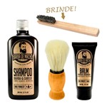 Combo Shampoo + Pincel de Barbear + Balm - Limitado - Barba de Macho
