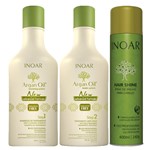 Ficha técnica e caractérísticas do produto Kit Shampoo + Tratamento Antifrizz + Spray Inoar Argan Oil New Advanced
