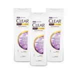 Ficha técnica e caractérísticas do produto Kit 3 Shampoos Anticaspa Clear Hidratação Intensa 200ml