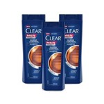 Ficha técnica e caractérísticas do produto Kit 3 Shampoos Anticaspa Clear Men Controle da Queda 200ml