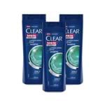 Ficha técnica e caractérísticas do produto Kit 3 Shampoos Anticaspa Clear Men 2 em 1 Limpeza Diária 200ml - Leve 03 Pague 02