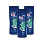 Ficha técnica e caractérísticas do produto Kit 3 Shampoos Anticaspa Clear Men 2 em 1 Limpeza Diária 200ml