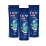Ficha técnica e caractérísticas do produto Kit 3 Shampoos Anticaspa Clear Men Ice Cool Mentol 200ml - Leve 03 Pague 02