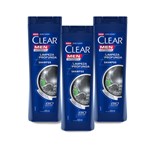 Ficha técnica e caractérísticas do produto Kit 3 Shampoos Anticaspa Clear Men Limpeza Profunda 400ml - Leve 03 Pague 02