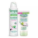 Ficha técnica e caractérísticas do produto Kit Simple Desodorante Aerosol Invisible + Sabonete Facial Cremoso