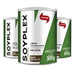 Ficha técnica e caractérísticas do produto Kit 3 Soy Plex Proteína de Soja Vitafor 300g Chocolate