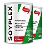 Ficha técnica e caractérísticas do produto Kit 2 Soy Plex Proteína de Soja Vitafor 300g Morango