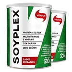 Ficha técnica e caractérísticas do produto Kit 2 SoyPlex Proteína de Soja Vitafor 300g Morango