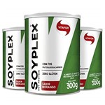 Ficha técnica e caractérísticas do produto Kit 3 SoyPlex Proteína de Soja Vitafor 300g Morango