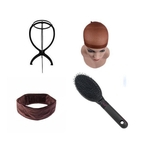 Ficha técnica e caractérísticas do produto Kit Hair Grip + Suporte + Escova + Wig Cap Marrom Peruca