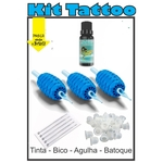 Ficha técnica e caractérísticas do produto Combo Kit Tatuagem Tattoo Tinta Agulha Biqueira Batoque n03