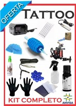Ficha técnica e caractérísticas do produto Kit Tatuagem Completo Máquina Tattoo Profissional Fonte Digital 16 - Electric Ink
