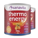 Ficha técnica e caractérísticas do produto Kit 2 Thermo Energy Termogênico Sanavita 300g Laranja