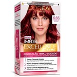 Ficha técnica e caractérísticas do produto Kit Tintura Imédia Excellence L'Oréal Vermelho Acetinado 6.66 - Imedia