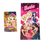 Ficha técnica e caractérísticas do produto Kit Toalha de Banho e Mão Barbie Felpuda Infantil Personagens - Outras Marcas