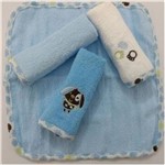 Ficha técnica e caractérísticas do produto Kit Toalha de Boca Baby Antialérgico 100% Algodão 4 Peças Camesa - Azul