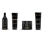 Ficha técnica e caractérísticas do produto Kit Tonalizante Black Completo Shampoo Condicionador Mascara Leave-in Profissional para cabelos pretos Diamante Profissional