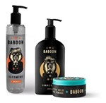Kit Trio Baboon - Pomada Ultra Hold, Shave E Grooming