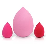 Ficha técnica e caractérísticas do produto Kit Trio Esponja Gota Pink/Rosa/Vermelho - Jacki Design
