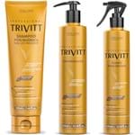 Kit Trivitt 3Pçs: Shampoo 280Ml + Cauterização + Fluído Escova