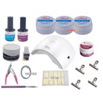 Ficha técnica e caractérísticas do produto Kit Unha Gel Acrigel + Cabine Sun Led Uv+ Kit de Fibra Vidro