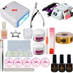 Ficha técnica e caractérísticas do produto Kit Unhas Gel Acrigel Cabine Lixa Uv Manicure Completo