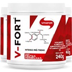 Ficha técnica e caractérísticas do produto Kit 3 V-Fort - Intenso Pré treino Vitafor 240g Frutas Vermelhas